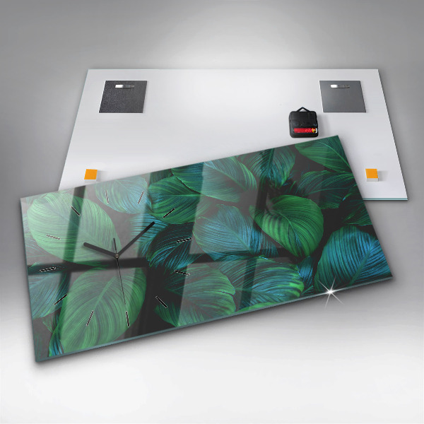 Reloj de cristal horizontal Hojas de la naturaleza