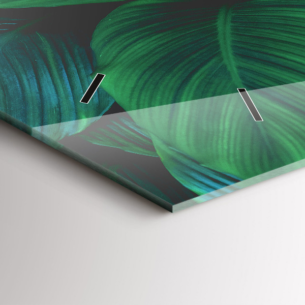 Reloj de cristal horizontal Hojas de la naturaleza