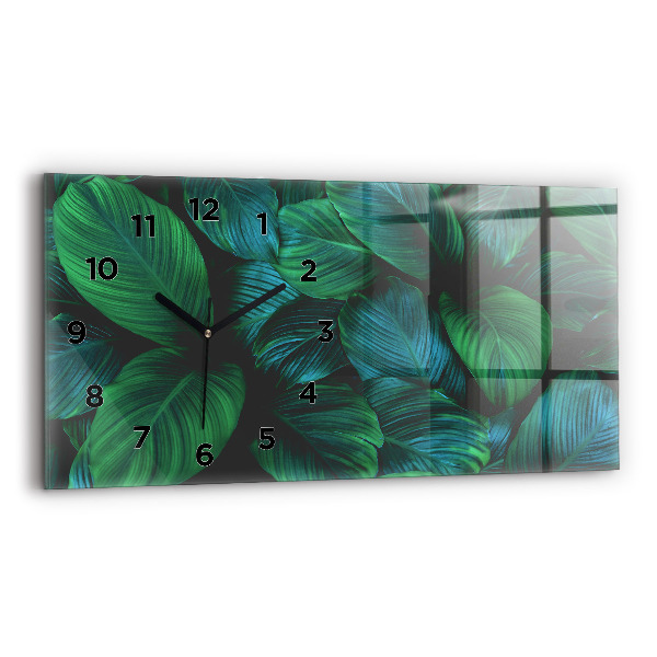 Reloj de cristal horizontal Hojas de la naturaleza