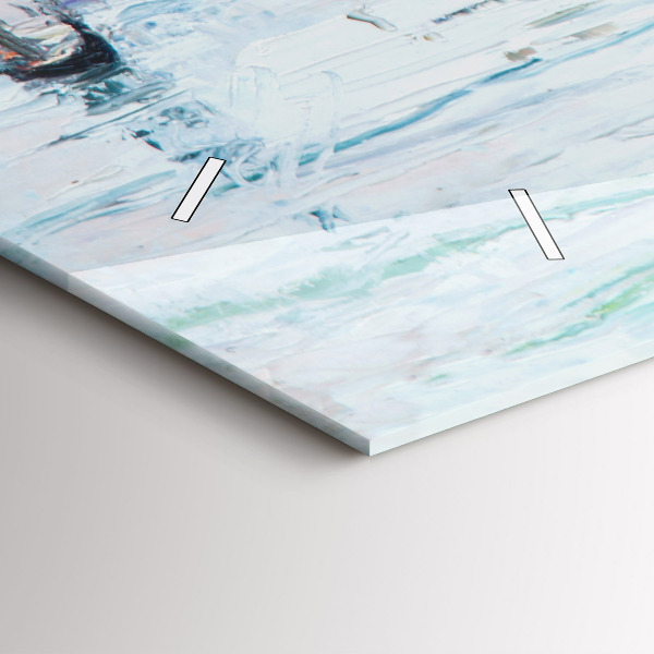 Reloj de cristal horizontal Pintura al óleo yate mar