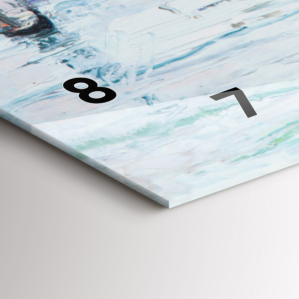 Reloj de cristal horizontal Pintura al óleo yate mar