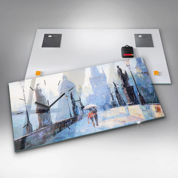 Reloj de cristal horizontal Arte al óleo