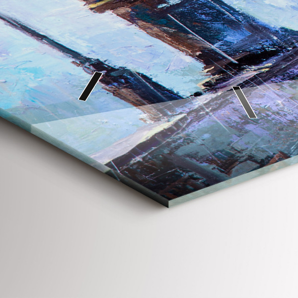 Reloj de cristal horizontal Arte al óleo