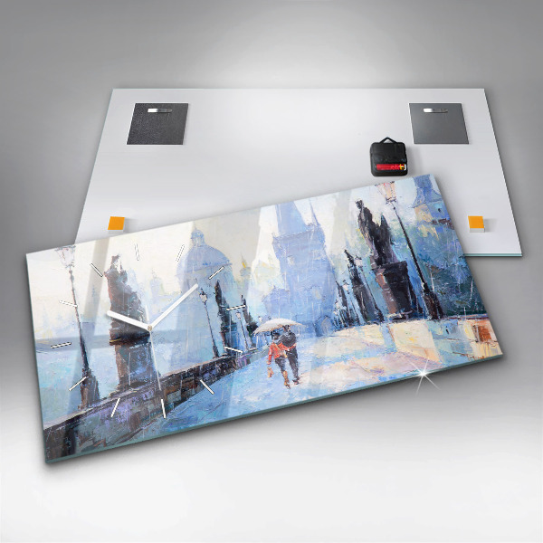 Reloj de cristal horizontal Arte al óleo