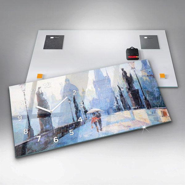 Reloj de cristal horizontal Arte al óleo