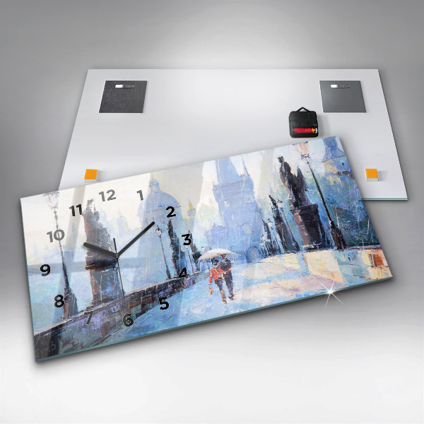 Reloj de cristal horizontal Arte al óleo