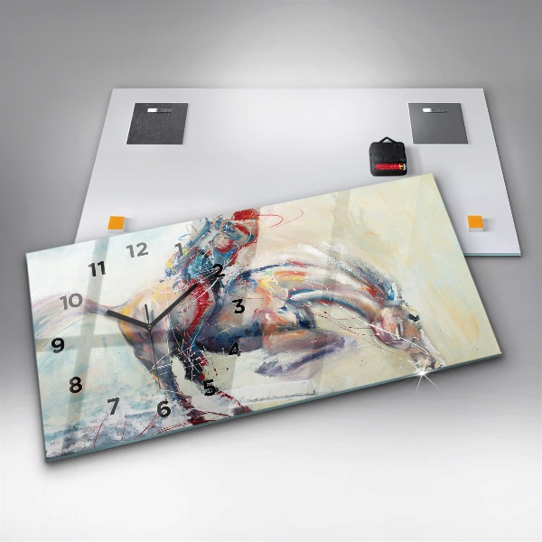 Reloj horizontal Ilustración Caballos al galope