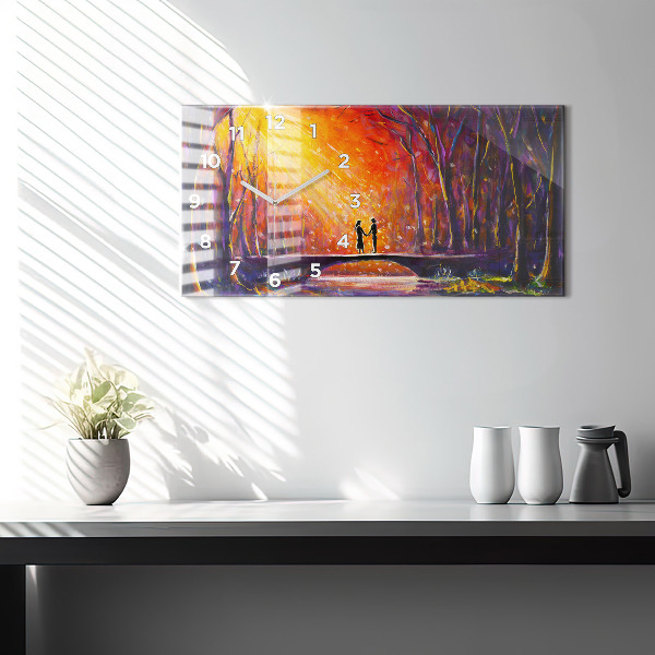 Reloj horizontal Pareja en el bosque