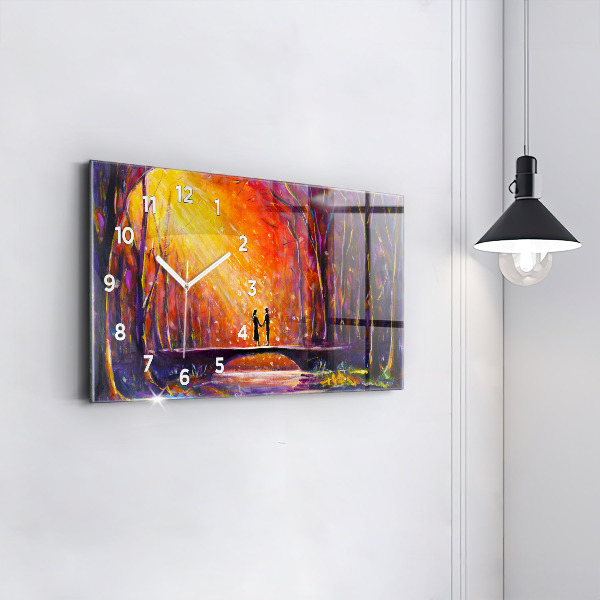 Reloj horizontal Pareja en el bosque