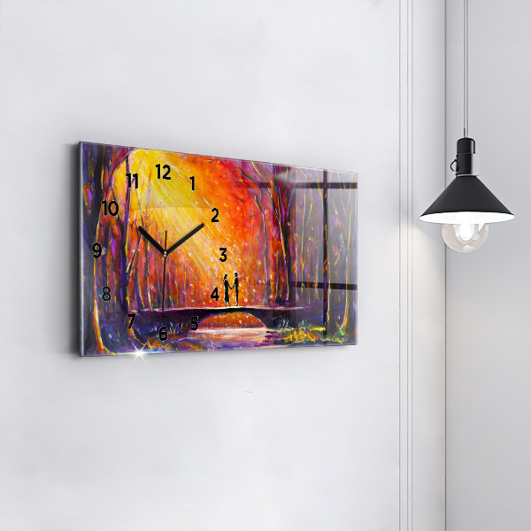 Reloj horizontal Pareja en el bosque