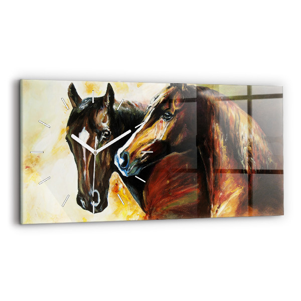 Reloj horizontal Dos caballos pintados