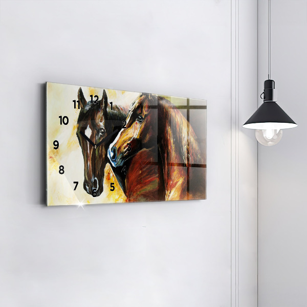 Reloj horizontal Dos caballos pintados