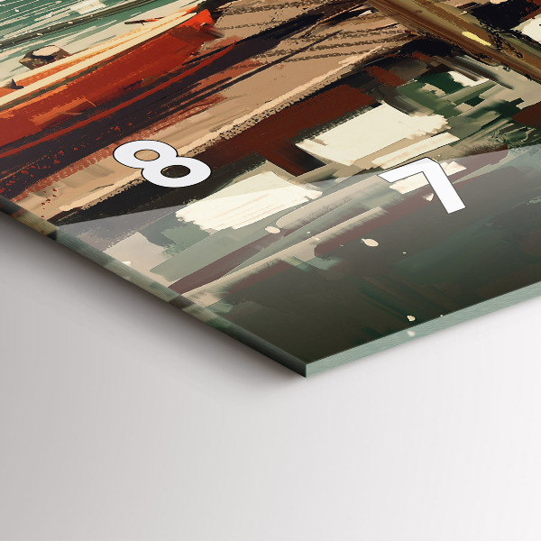 Reloj horizontal Barcos de pesca en el puerto