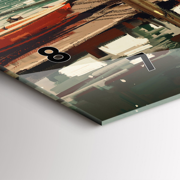 Reloj horizontal Barcos de pesca en el puerto