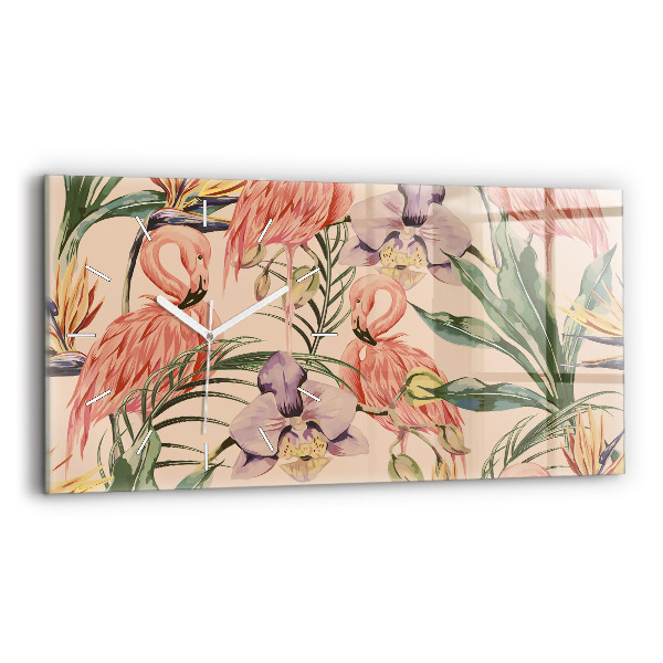 Reloj de cristal horizontal Hojas de palmera tropical