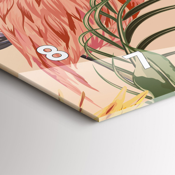 Reloj de cristal horizontal Hojas de palmera tropical