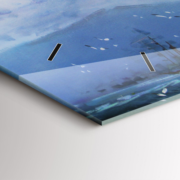 Reloj de cristal horizontal Barco en el agua