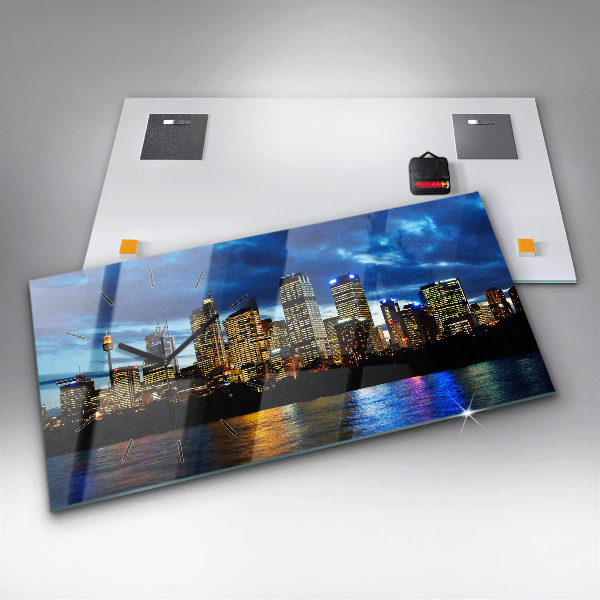 Reloj de cristal horizontal Sydney al atardecer