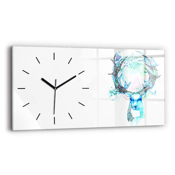 Reloj de cristal horizontal Ilustración de un ciervo