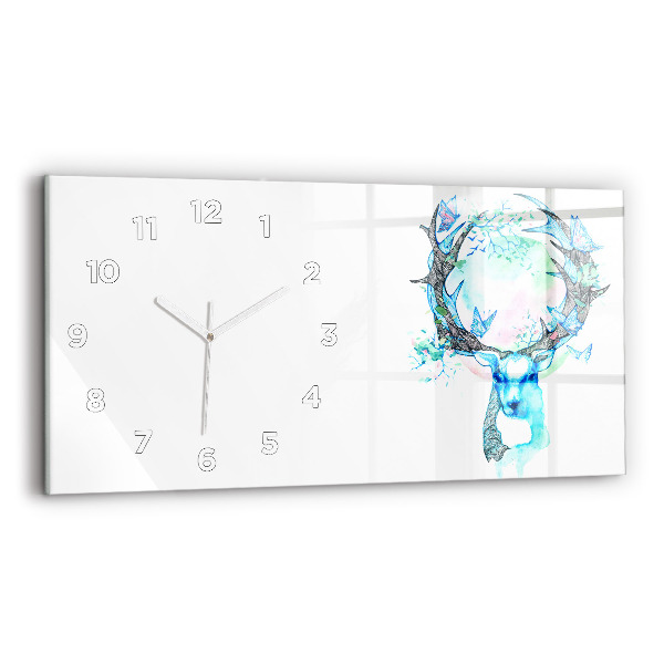 Reloj de cristal horizontal Ilustración de un ciervo