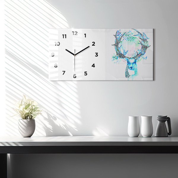 Reloj de cristal horizontal Ilustración de un ciervo
