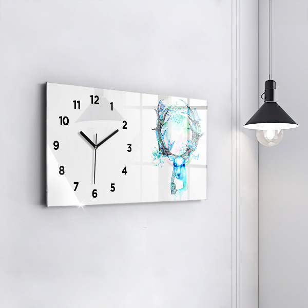 Reloj de cristal horizontal Ilustración de un ciervo