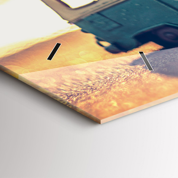 Reloj de cristal horizontal Campista en la playa