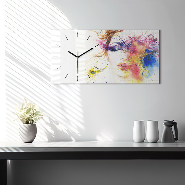 Reloj horizontal Retrato de una mujer misteriosa