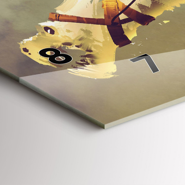 Reloj horizontal Ilustración de un jinete de dragón