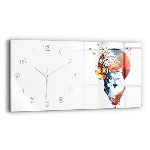 Reloj horizontal Hombre Lobo Luna Llena y Luna