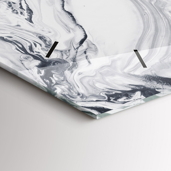 Reloj de cristal horizontal Mármol abstracto de tinta