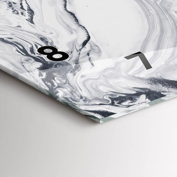 Reloj de cristal horizontal Mármol abstracto de tinta