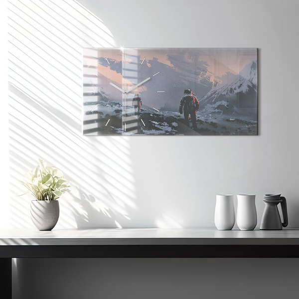 Reloj de cristal horizontal Astronautas Vía Láctea