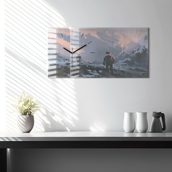 Reloj de cristal horizontal Astronautas Vía Láctea