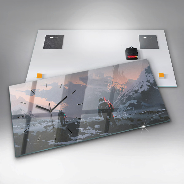 Reloj de cristal horizontal Astronautas Vía Láctea