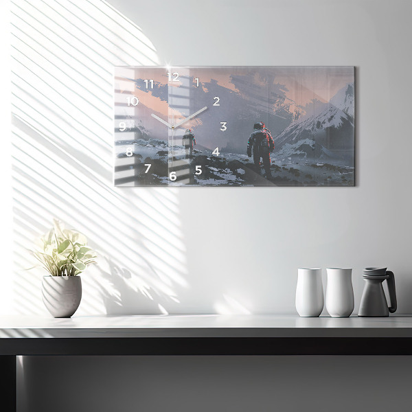 Reloj de cristal horizontal Astronautas Vía Láctea