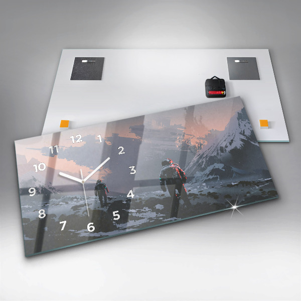 Reloj de cristal horizontal Astronautas Vía Láctea