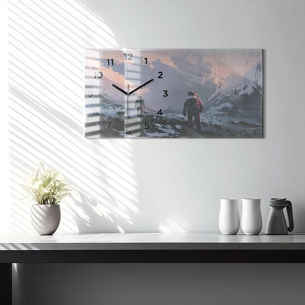 Reloj de cristal horizontal Astronautas Vía Láctea