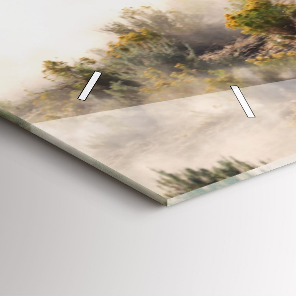 Reloj de cristal horizontal Manada de caballos a toda velocidad