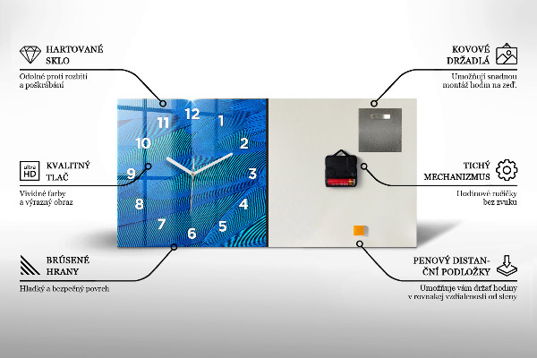 Reloj horizontal Patrón geométrico de hipster