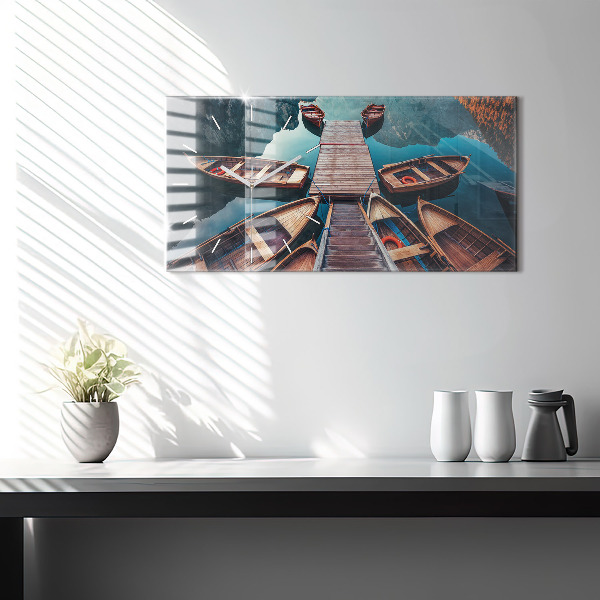 Reloj de cristal horizontal Plataforma y lago