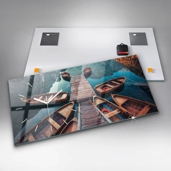 Reloj de cristal horizontal Plataforma y lago