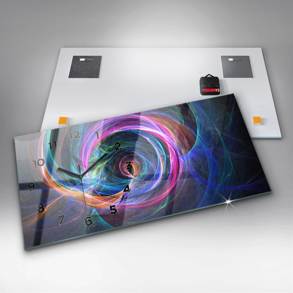 Reloj de cristal horizontal Fractal colorido