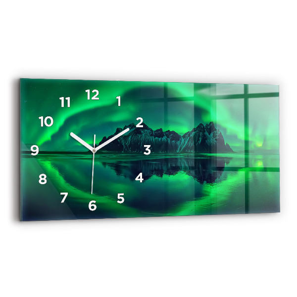 Reloj de cristal horizontal Aurora boreal