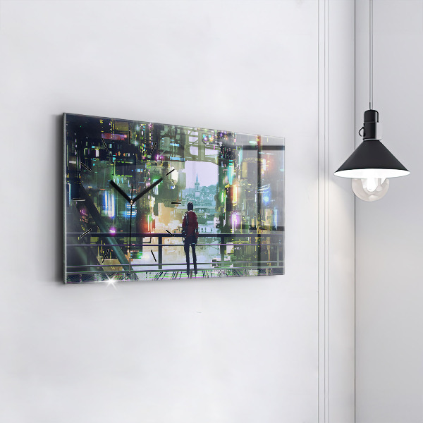 Reloj de cristal horizontal Ciberpunk