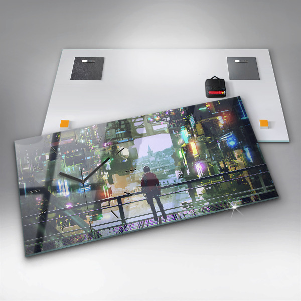 Reloj de cristal horizontal Ciberpunk