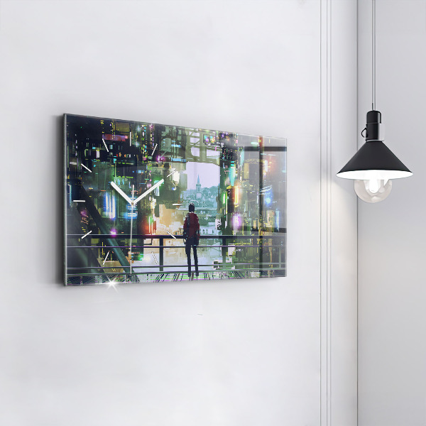 Reloj de cristal horizontal Ciberpunk