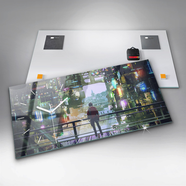 Reloj de cristal horizontal Ciberpunk