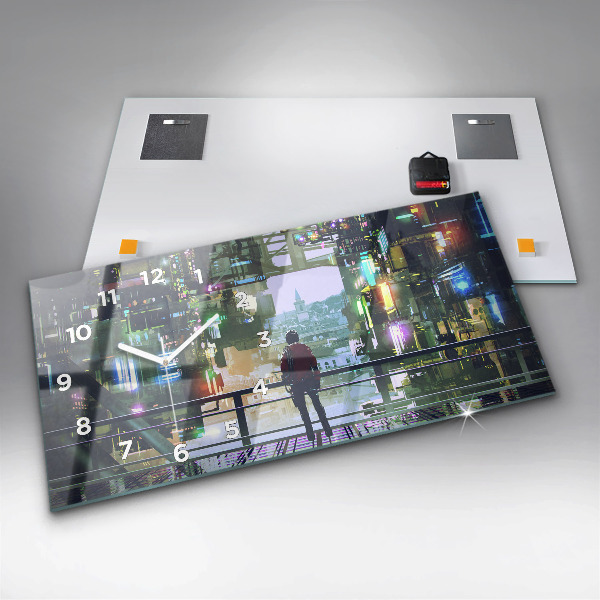 Reloj de cristal horizontal Ciberpunk