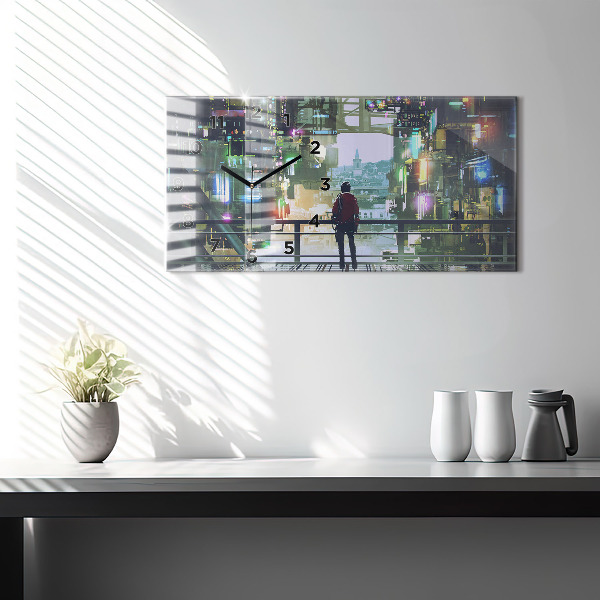 Reloj de cristal horizontal Ciberpunk
